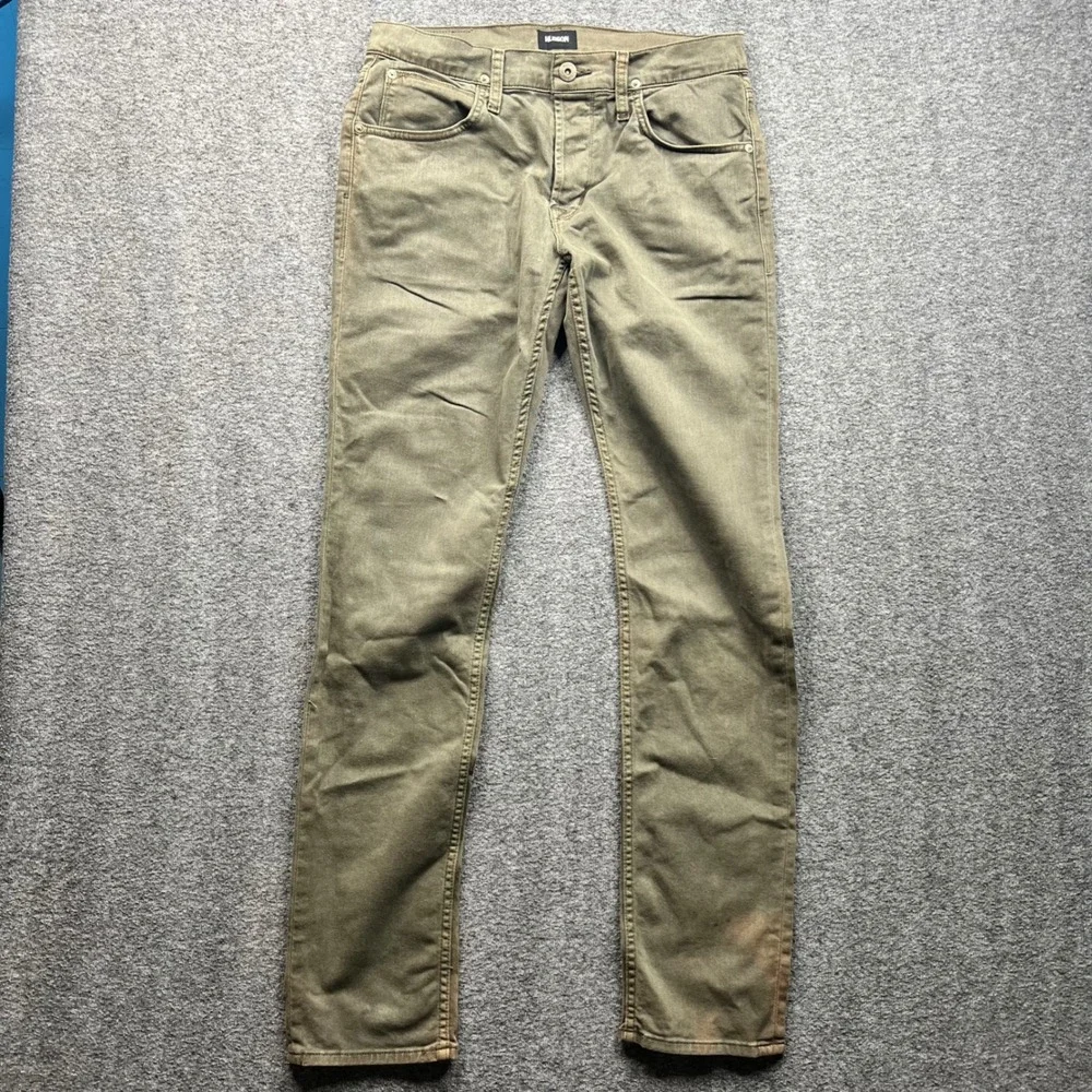 Hudson Pants Mens 31 Olive Green Fits 31x33 Blake Slim Ares M275DLE Button Fly‎